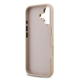 Apple iPhone 17 Kılıf Guess Gold Metal Kamera Çerçeveli Büyük 4G ve Yazı Logolu Kapak Pembe