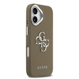 Apple iPhone 17 Kılıf Guess Grained 4G Metal Büyük Logolu PU Kapak kahverengi