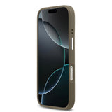 Apple iPhone 17 Kılıf Guess Grained 4G Metal Büyük Logolu PU Kapak kahverengi