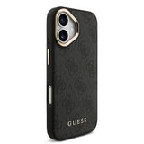 Apple iPhone 17 Kılıf Guess M-safe Şarj Özellikli 2in1 4G Metal Büyük Logolu Kartlıklı Kapak Siyah