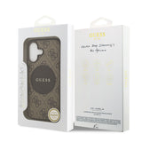 Apple iPhone 17 Kılıf Guess M-Safe Şarj Özellikli Circle Classic Kapak Kahverengi