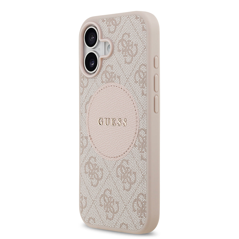 Apple iPhone 17 Kılıf Guess M-Safe Şarj Özellikli Circle Classic Kapak Pembe