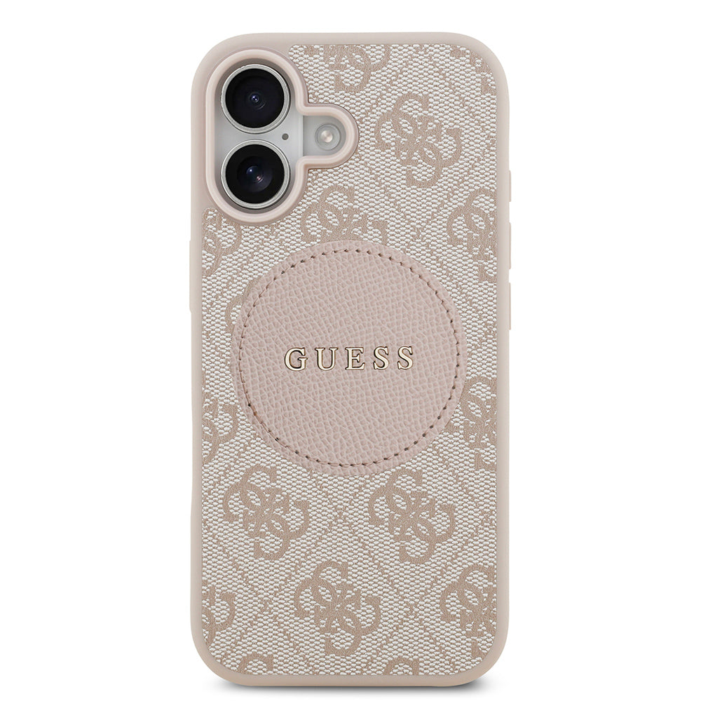 Apple iPhone 17 Kılıf Guess M-Safe Şarj Özellikli Circle Classic Kapak Pembe