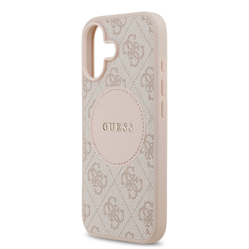 Apple iPhone 17 Kılıf Guess M-Safe Şarj Özellikli Circle Classic Kapak Pembe