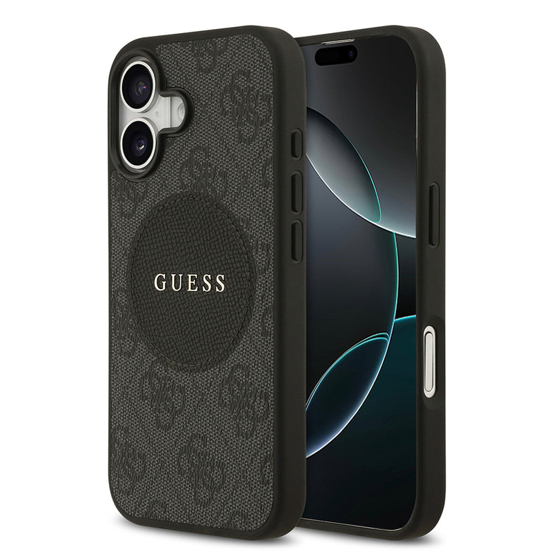 Apple iPhone 17 Kılıf Guess M-Safe Şarj Özellikli Circle Classic Kapak Siyah