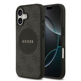 Apple iPhone 17 Kılıf Guess M-Safe Şarj Özellikli Circle Classic Kapak Siyah