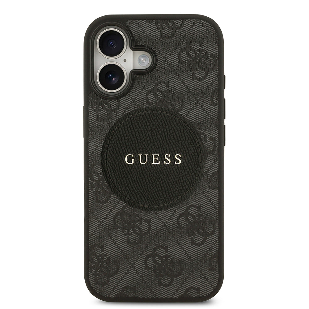 Apple iPhone 17 Kılıf Guess M-Safe Şarj Özellikli Circle Classic Kapak Siyah