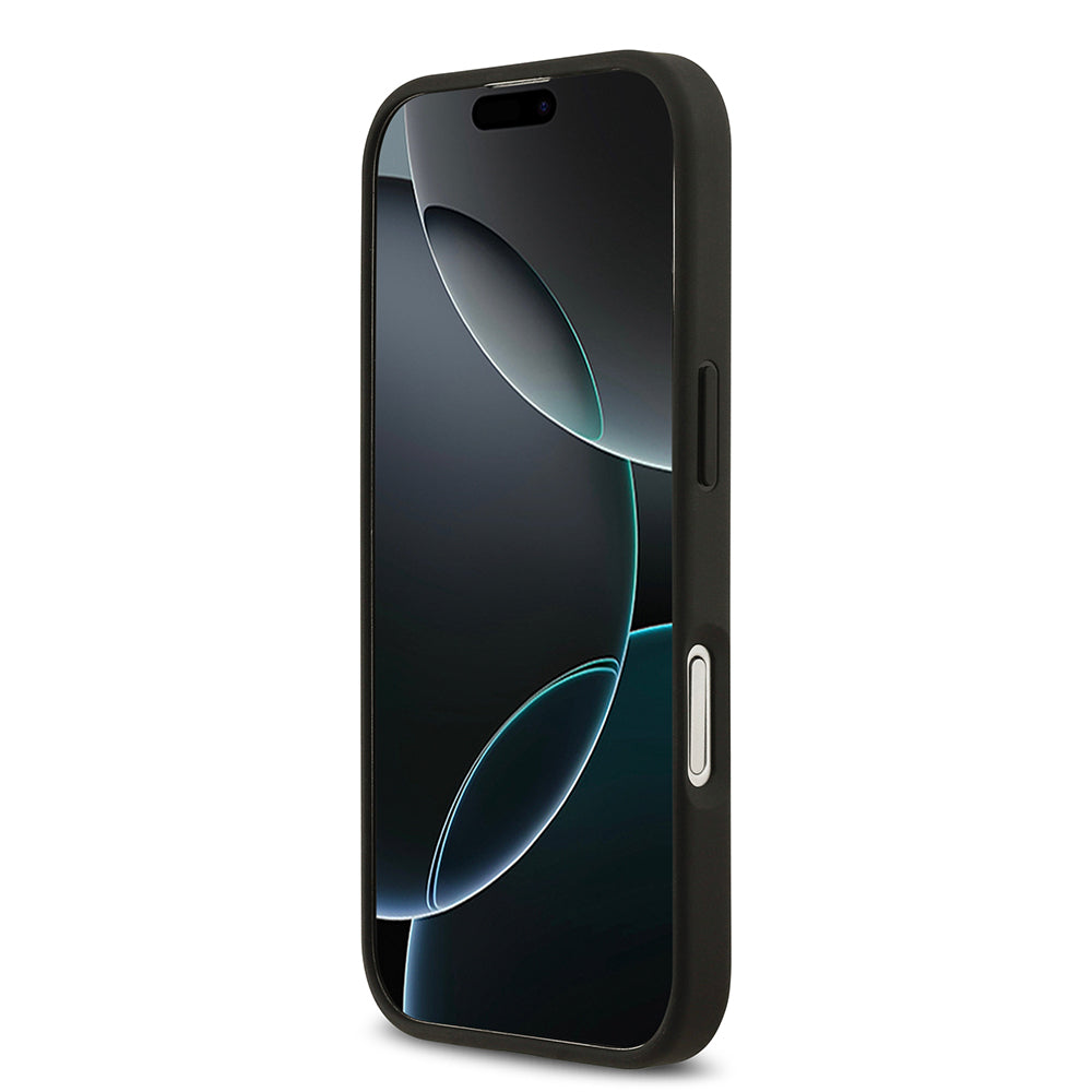 Apple iPhone 17 Kılıf Guess M-Safe Şarj Özellikli Circle Classic Kapak Siyah