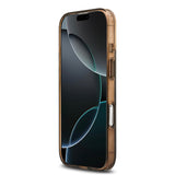 Apple iPhone 17 Kılıf Guess M-safe Şarj Özellikli IML Baskılı Klasik Logolu 4G Desenli Kapak Kahverengi