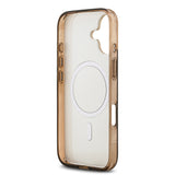 Apple iPhone 17 Kılıf Guess M-safe Şarj Özellikli IML Baskılı Klasik Logolu 4G Desenli Kapak Kahverengi