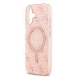 Apple iPhone 17 Kılıf Guess M-safe Şarj Özellikli IML Baskılı Klasik Logolu 4G Desenli Kapak Pembe