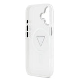 Apple iPhone 17 Kılıf Guess M-safe Şarj Özellikli IML Baskılı Üçgen Logolu Metal Kamera Çerçeveli Transparan Kapak Şeffaf