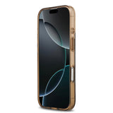 Apple iPhone 17 Kılıf Guess M-safe Şarj Özellikli IML Peony ve 4G Desenli Klasik Logolu Kapak Kahverengi