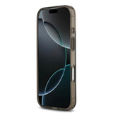 Apple iPhone 17 Kılıf Guess M-safe Şarj Özellikli IML Peony ve 4G Desenli Klasik Logolu Kapak Siyah