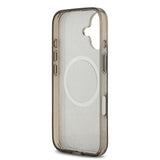 Apple iPhone 17 Kılıf Guess M-safe Şarj Özellikli IML Peony ve 4G Desenli Klasik Logolu Kapak Siyah