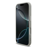 Apple iPhone 17 Kılıf Guess M-safe Şarj Özellikli Üçgen Logolu Glitter Kapak Gri