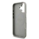 Apple iPhone 17 Kılıf Guess M-safe Şarj Özellikli Üçgen Logolu Glitter Kapak Gri