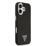 Apple iPhone 17 Kılıf Guess M-safe Şarj Özellikli Üçgen Logolu Glitter Kapak Siyah
