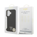 Apple iPhone 17 Kılıf Guess M-safe Şarj Özellikli Üçgen Logolu Glitter Kapak Siyah