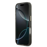 Apple iPhone 17 Kılıf Guess M-safe Şarj Özellikli Yazı Logolu Python Yılan Desenli Kapak Siyah