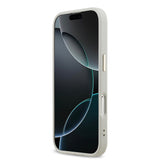 Apple iPhone 17 Kılıf Guess Metal Kamera Çerçeveli 4G Büyük Logolu Glitter Kapak Gri