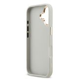 Apple iPhone 17 Kılıf Guess Metal Kamera Çerçeveli 4G Büyük Logolu Glitter Kapak Gri