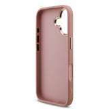 Apple iPhone 17 Kılıf Guess Metal Kamera Çerçeveli 4G Büyük Logolu Glitter Kapak Pembe