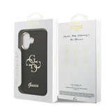 Apple iPhone 17 Kılıf Guess Metal Kamera Çerçeveli 4G Büyük Logolu Glitter Kapak Siyah