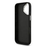 Apple iPhone 17 Kılıf Guess PU Deri 4G Büyük Metal Logo Dizayn Kapak Siyah