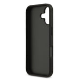 Apple iPhone 17 Kılıf Guess PU Deri 4G Desenli Üçgen Logolu Kapak Siyah