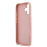 Apple iPhone 17 Kılıf Guess Rhinestone Taşlı Üçgen Logolu Kapak Pembe