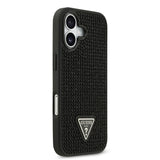 Apple iPhone 17 Kılıf Guess Rhinestone Taşlı Üçgen Logolu Kapak Siyah