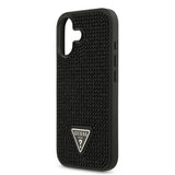 Apple iPhone 17 Kılıf Guess Rhinestone Taşlı Üçgen Logolu Kapak Siyah