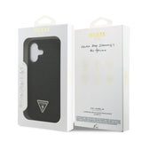 Apple iPhone 17 Kılıf Guess Rhinestone Taşlı Üçgen Logolu Kapak Siyah