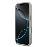 Apple iPhone 17 Pro Kılıf Guess 4G Büyük Metal Logolu Glitter Kapak Gümüş