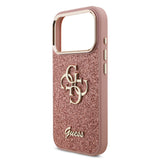 Apple iPhone 17 Pro Kılıf Guess 4G Büyük Metal Logolu Glitter Kapak Pembe