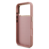 Apple iPhone 17 Pro Kılıf Guess 4G Büyük Metal Logolu Glitter Kapak Pembe