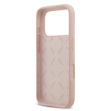 Apple iPhone 17 Pro Kılıf Guess 4G Metal Grained Yazı Logolu TPU Kapak Pembe