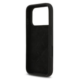 Apple iPhone 17 Pro Kılıf Guess 4G Metal Grained Yazı Logolu TPU Kapak Siyah