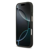 Apple iPhone 17 Pro Kılıf Guess M-safe Özellikli Grained Yazı ve Taşlı 4G Logolu Kapak Siyah