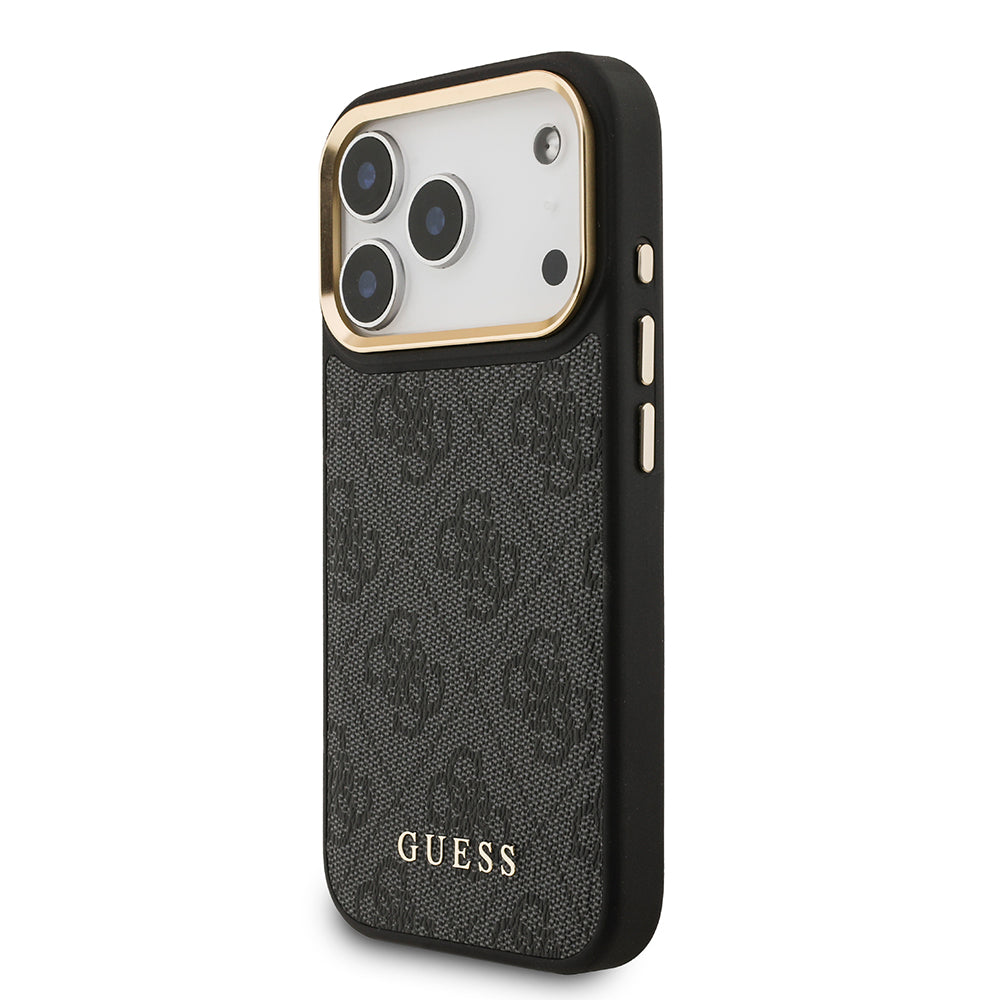 Apple iPhone 17 Pro Kılıf Guess M-safe Şarj Özellikli 2in1 4G Metal Büyük Logolu Kartlıklı Kapak Siyah