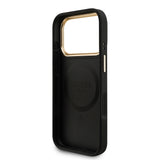 Apple iPhone 17 Pro Kılıf Guess M-safe Şarj Özellikli 2in1 4G Metal Büyük Logolu Kartlıklı Kapak Siyah