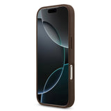 Apple iPhone 17 Pro Kılıf Guess M-Safe Şarj Özellikli Circle Classic Kapak Kahverengi