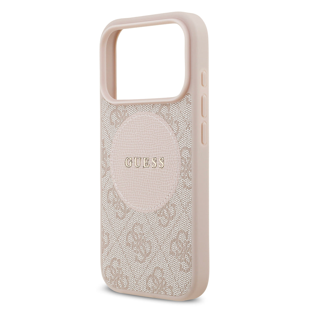 Apple iPhone 17 Pro Kılıf Guess M-Safe Şarj Özellikli Circle Classic Kapak Pembe