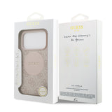 Apple iPhone 17 Pro Kılıf Guess M-Safe Şarj Özellikli Circle Classic Kapak Pembe