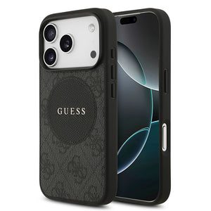 Apple iPhone 17 Pro Kılıf Guess M-Safe Şarj Özellikli Circle Classic Kapak Siyah