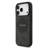 Apple iPhone 17 Pro Kılıf Guess M-Safe Şarj Özellikli Circle Classic Kapak Siyah