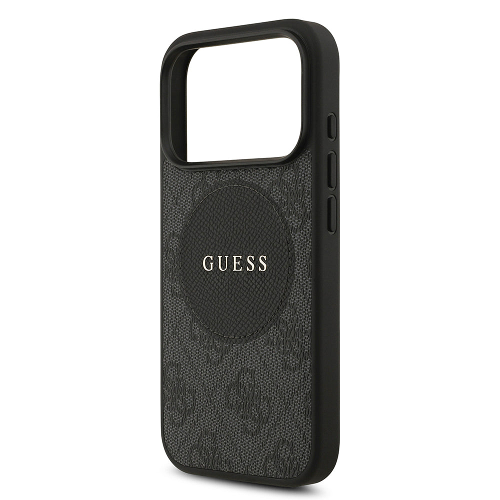 Apple iPhone 17 Pro Kılıf Guess M-Safe Şarj Özellikli Circle Classic Kapak Siyah