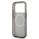 Apple iPhone 17 Pro Kılıf Guess M-safe Şarj Özellikli IML Peony ve 4G Desenli Klasik Logolu Kapak Siyah