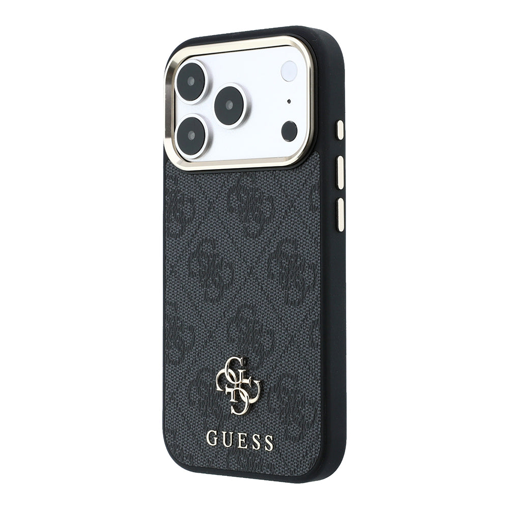 Apple iPhone 17 Pro Kılıf Guess M-safe Şarj Özellikli Small 4G ve Classic Logolu Kapak Siyah